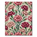 Crimson And Blush Carnation Garden Rug