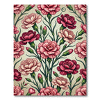 Crimson And Blush Carnation Garden Rug