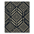 Black and Gold Tribal Geometric Diamond Rug