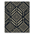 Black and Gold Tribal Geometric Diamond Rug