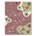 Abstract Celestial Constellation Dusty Rose Rug