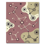 Abstract Celestial Constellation Dusty Rose Rug
