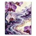 Elegant Purple Orchid Watercolor Flow Rug