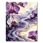 Elegant Purple Orchid Watercolor Flow Rug