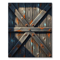 Gray Wood Plank X Frame Rug