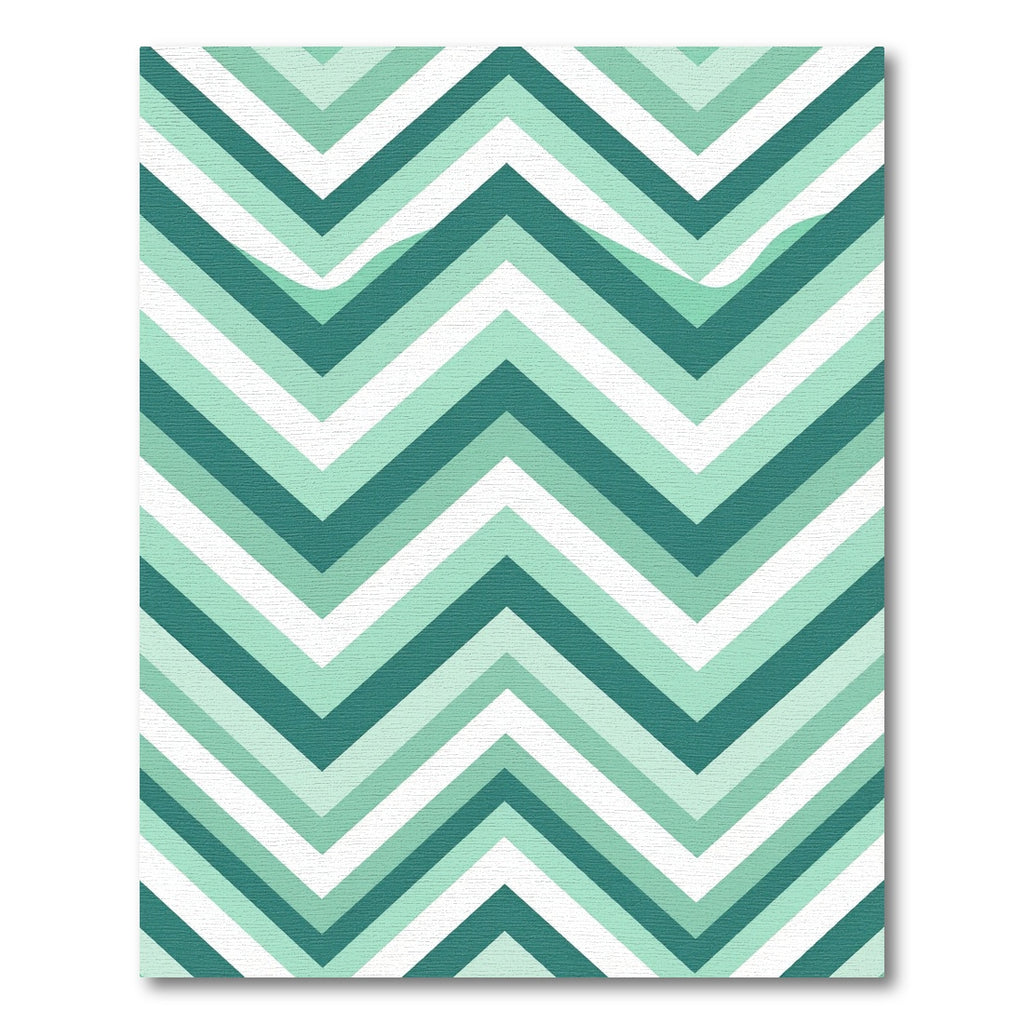 Modern Mint Zigzag Chevron Striped Area Rug