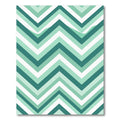 Modern Mint Zigzag Chevron Striped Area Rug