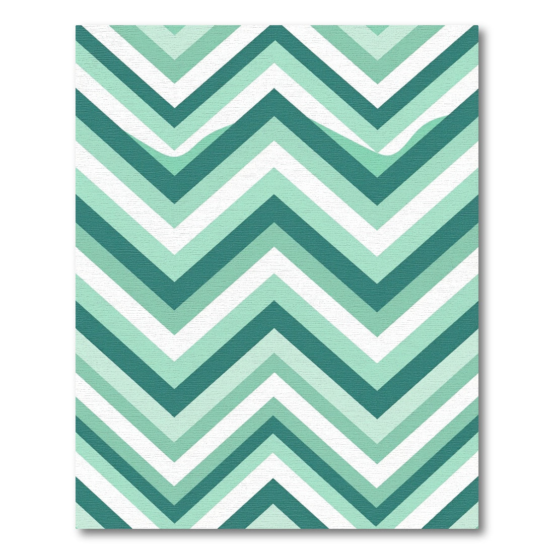 Modern Mint Zigzag Chevron Striped Area Rug