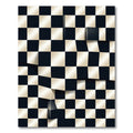 Black Gold 3D Chessboard Checkered Rug