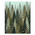 Earthy Green Forest Pine Scenery Rug