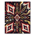 Vibrant Red Boho Geometric Diamond Rug