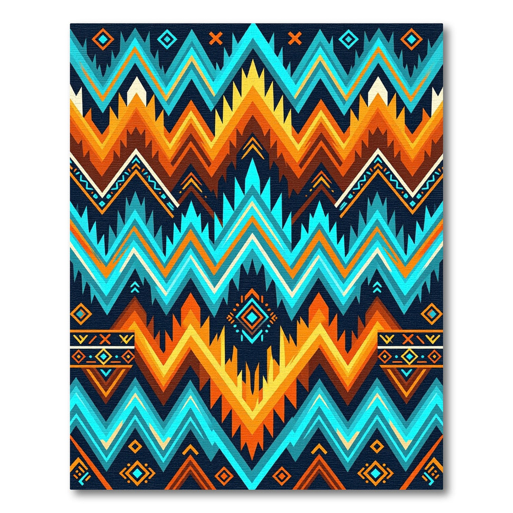 Vibrant Geometric Chevron Aztec Boho Rug
