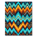 Vibrant Geometric Chevron Aztec Boho Rug