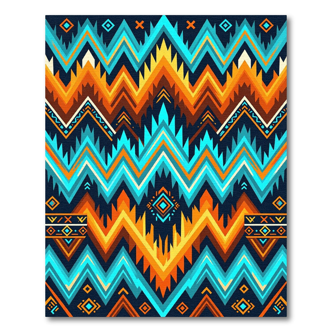 Vibrant Geometric Chevron Aztec Boho Rug