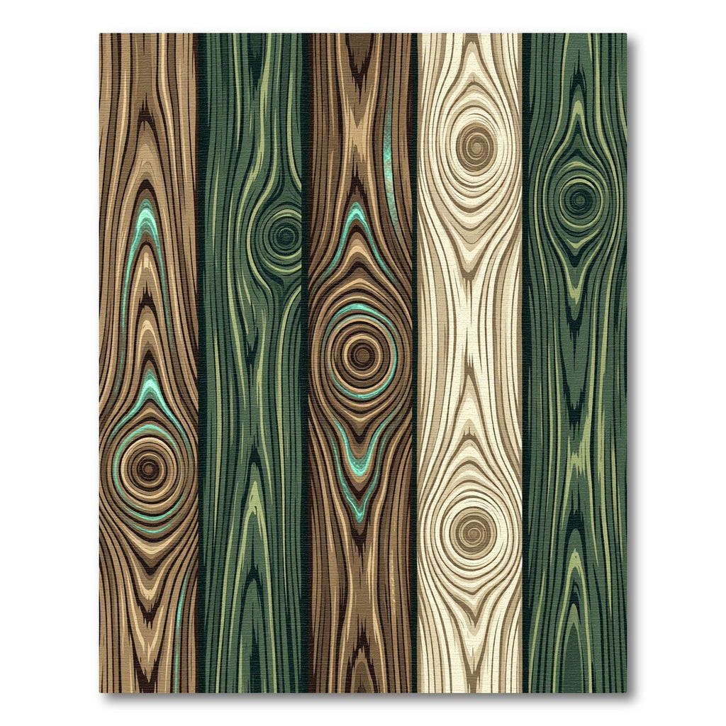 Rustic Earthy Tone Wood Grain Plank Rug