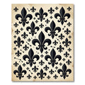 Black Fleur-de-lis Antique Cream Backdrop Rug