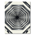 Monochrome Metallic Octagonal Tunnel Depth Rug