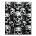 Metallic Silver Skull Monochromatic Arrangement Rug