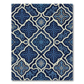 Deep Blue Floral Arabesque Rug