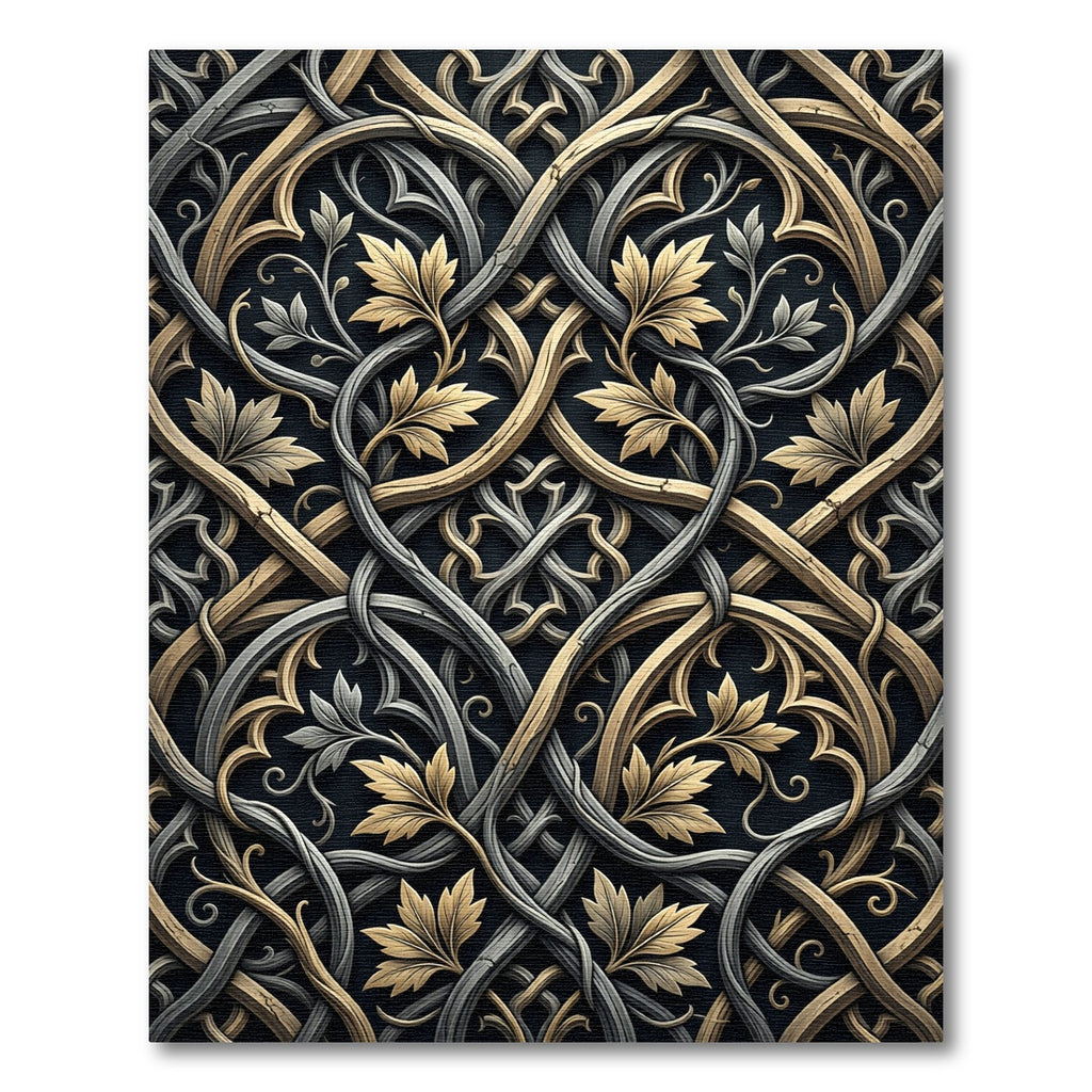 Gilded Silver Intertwined Filigree Scroll Rug