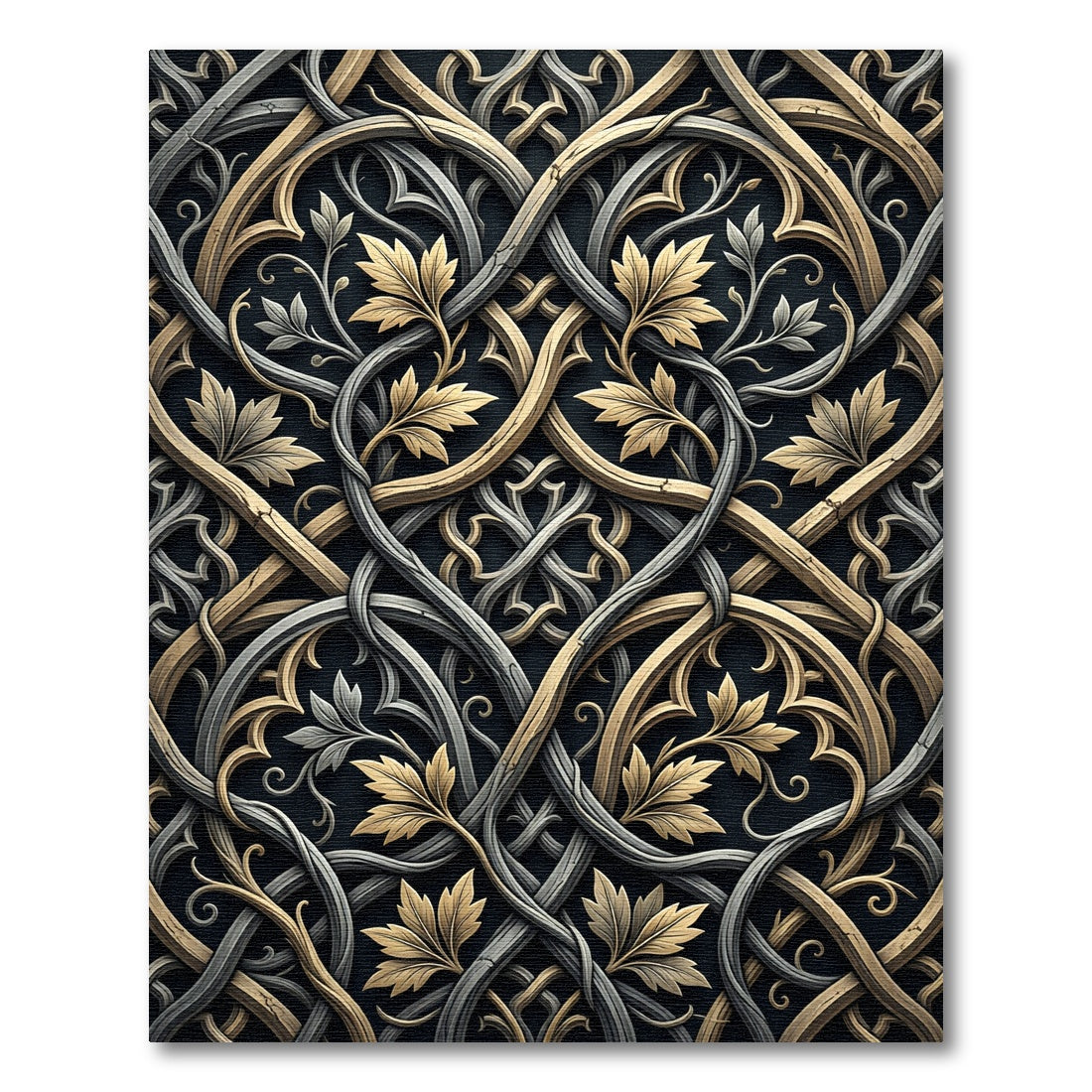 Gilded Silver Intertwined Filigree Scroll Rug