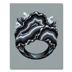 Black Agate With Crystal Accents Rug
