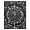 Monochromatic Celestial Starburst Medallion Rug