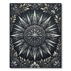 Monochromatic Celestial Starburst Medallion Rug