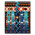 Red Navajo Cloud Sun Zigzag Fence Rug