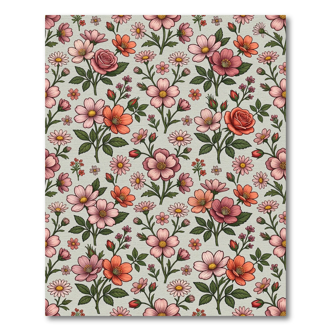 Pink Coral Floral Bouquet Rug