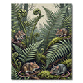 Whimsical Forest Mice with Fern Fronds Rug
