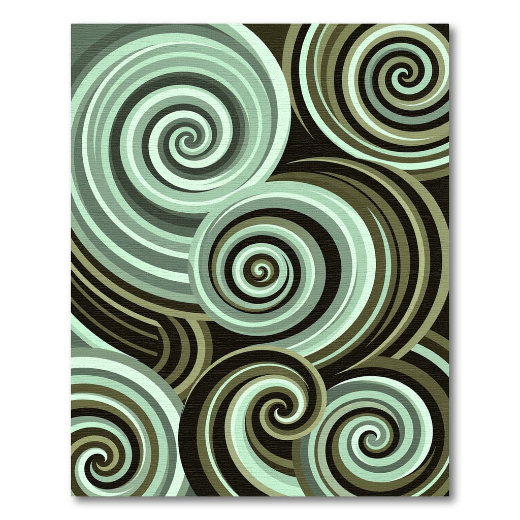Mint Swirls Abstract Composition Rug
