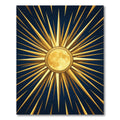 Radiant Golden Celestial Sun Burst Rug