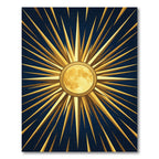 Radiant Golden Celestial Sun Burst Rug