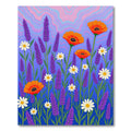 Vibrant Orange Poppy Lavender Field Rug