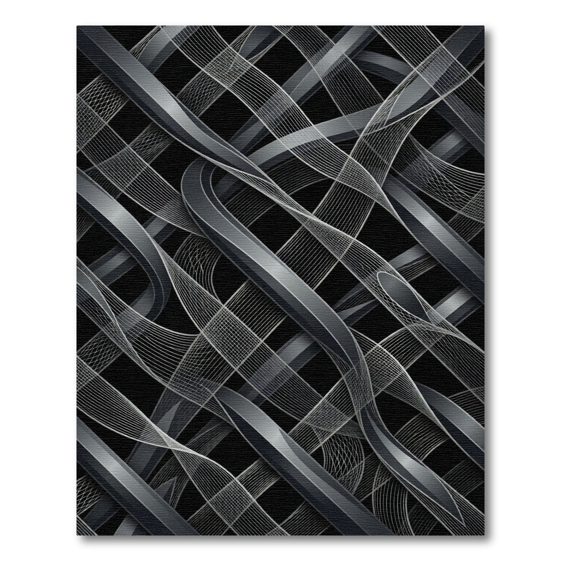 Gray Woven Ribbon Abstract Rug