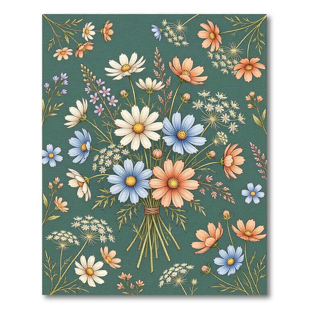Delicate Floral Bouquet Field Rug