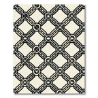 Industrial Gray Chain Link Grid Rug