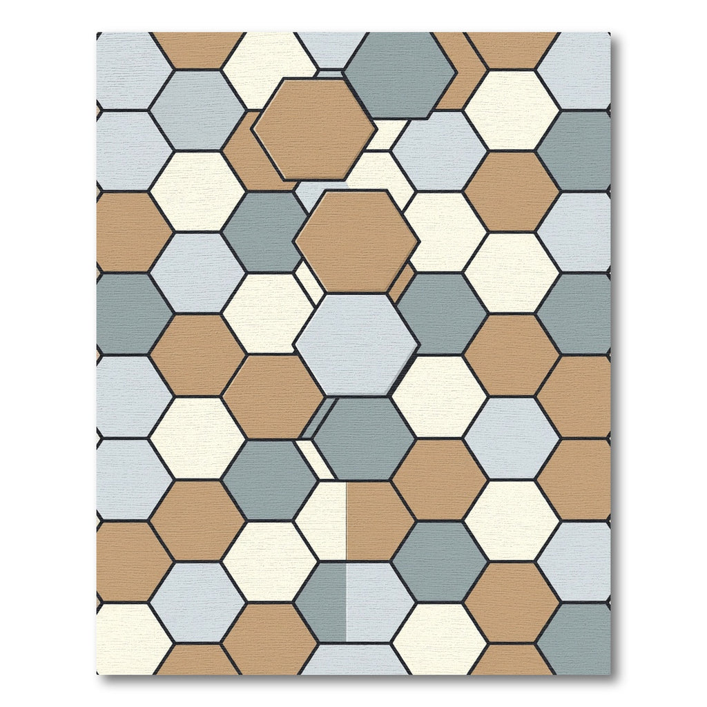 Neutral Hexagon Tile Harmony Rug