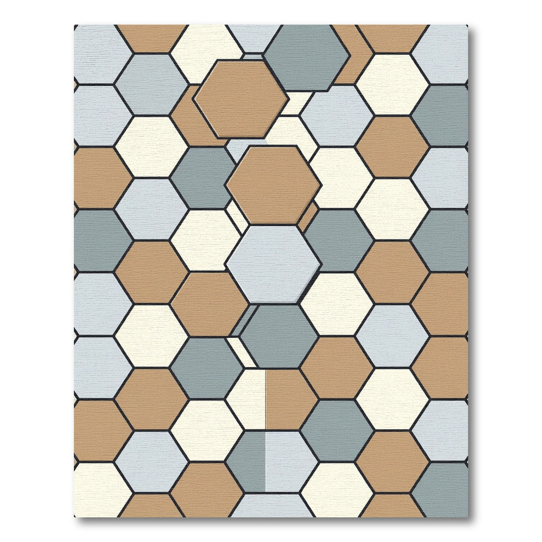 Neutral Hexagon Tile Harmony Rug