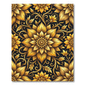 Opulent Gold Floral Damask Filigree Rug