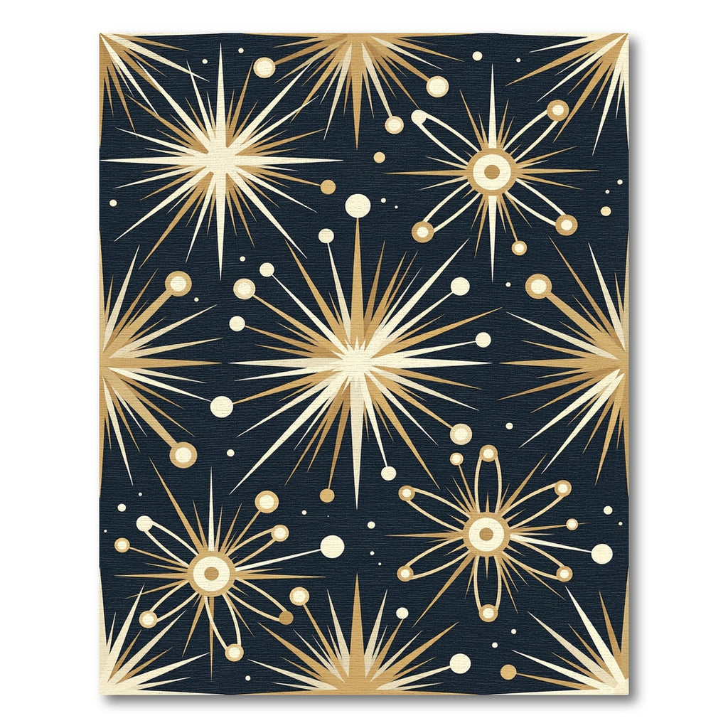 Golden Starburst Bursting Cosmic Radiance Rug