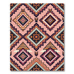 Geometric Pink Diamond Tribal Rug