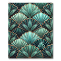 Emerald Art Deco Tropical Fan Rug