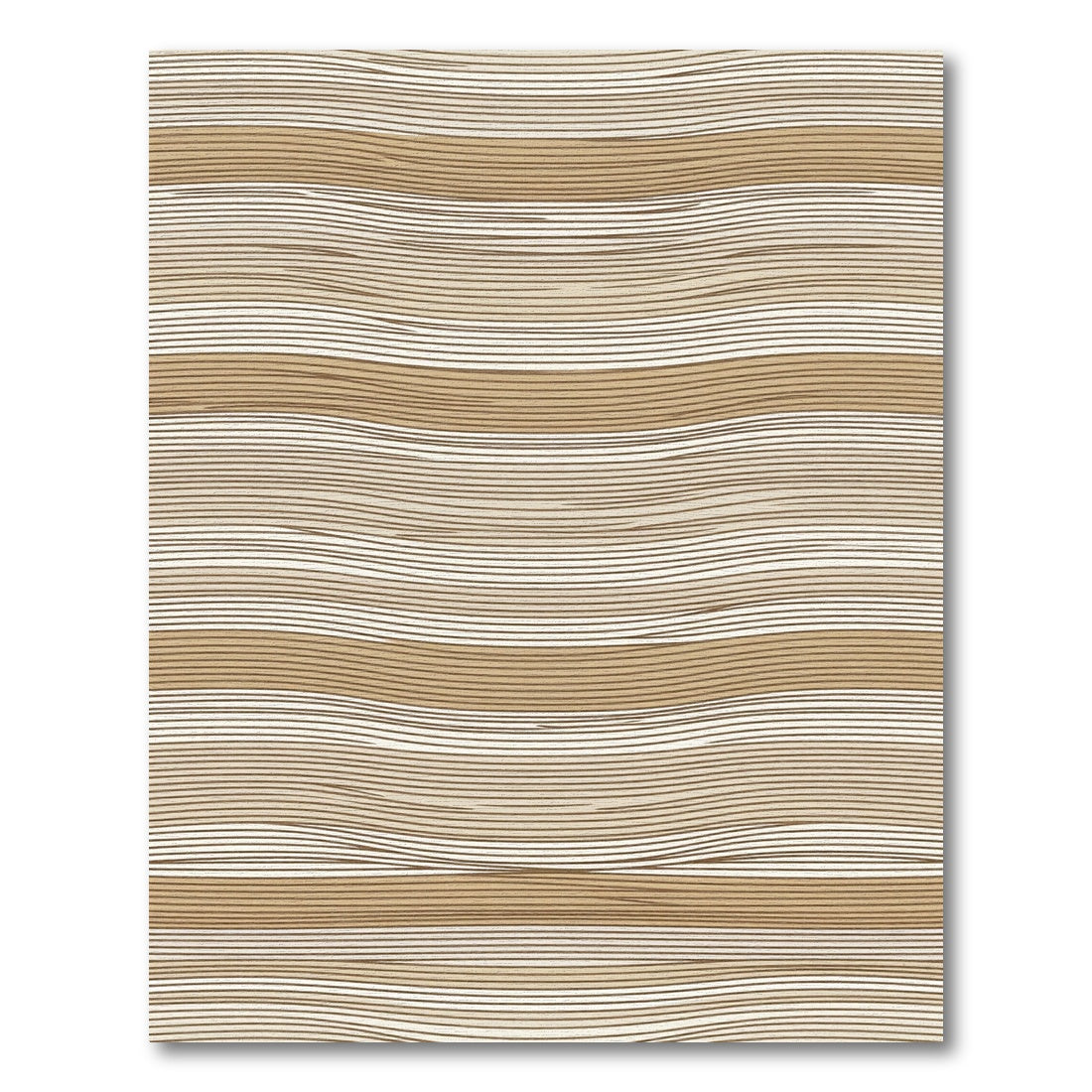 Minimalist Wavy Neutral Stripe Rug