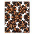 Abstract Golden Brown Spiky Floral Rug