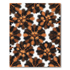 Abstract Golden Brown Spiky Floral Rug