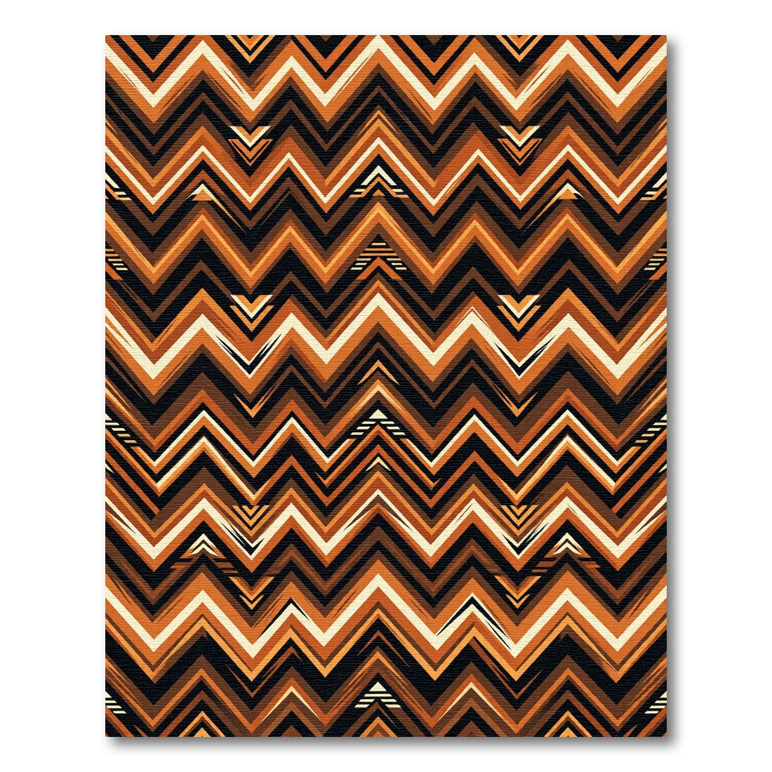 Geometric Zigzag Earth Tones Abstract Rug