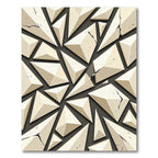 Cream Geometric Prismatic Shattered Stone Rug