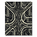 Modern Monochrome Architectural Highway Cityscape Rug